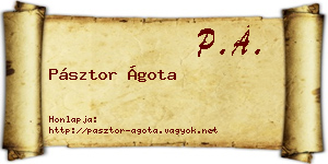 Pásztor Ágota névjegykártya